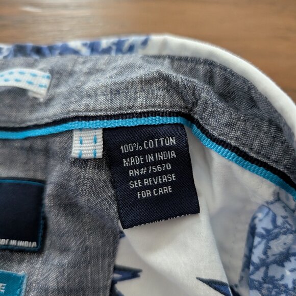 Pineapple short sleeve button down shirt blue size medium - Picture 9 of 15